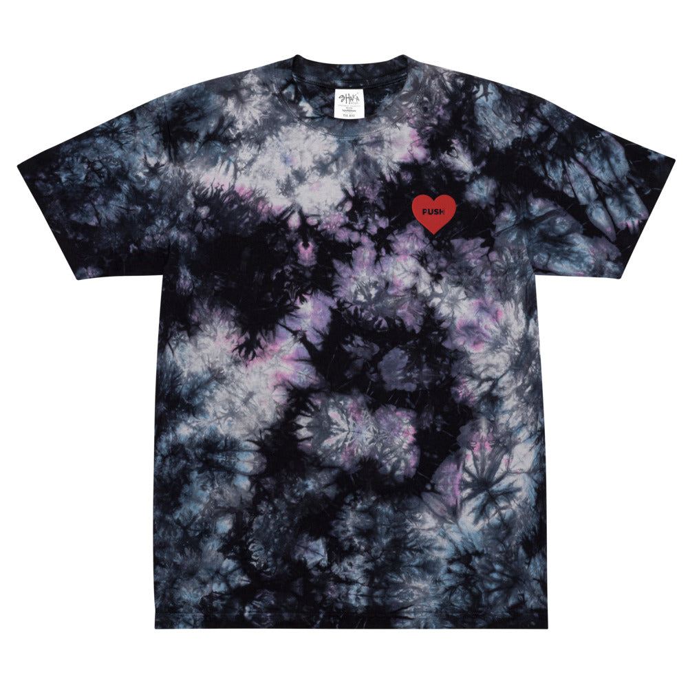 PUSH LOVE Oversized tie-dye t-shirt