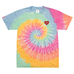 PUSH LOVE Oversized tie-dye t-shirt